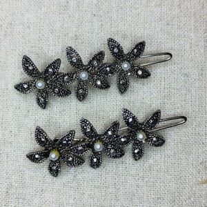 Lord & Taylor | Hair Barrettes | Marcasite & Pearl Harpins